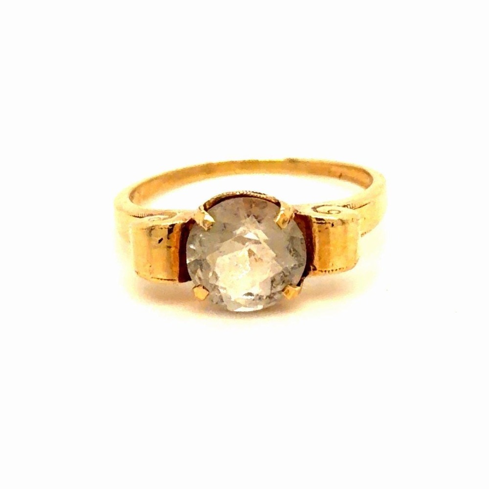 10k Gold Circle Stone Ring
